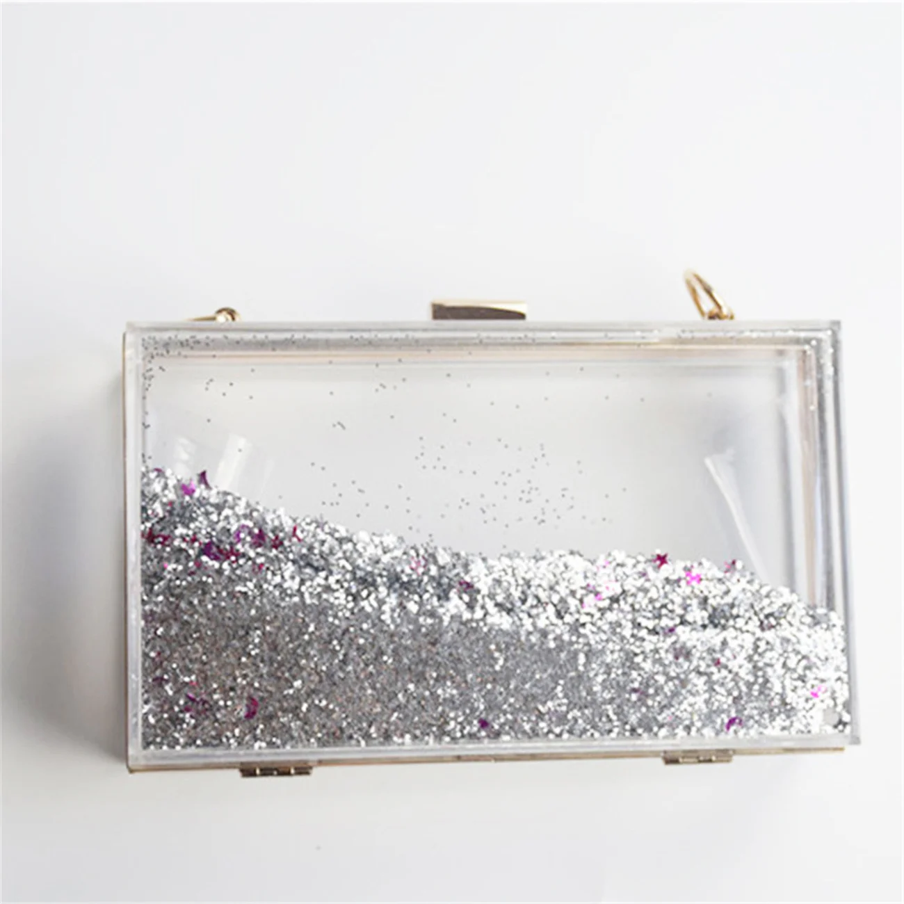 Metal Frame Liquid Sequin Acrylic Ocean Blue Floating Glitter Crossbody Women Clutch Party Bag
Metal Frame Liquid Sequin Acrylic Ocean Blue Floating Glitter Crossbody Women Clutch Party Bag