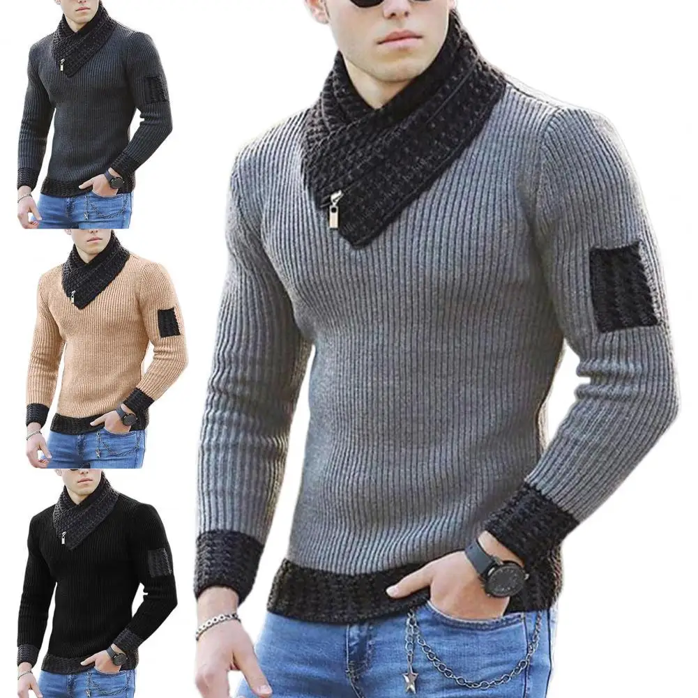 Long Sleeve Scarf Collar Men Sweater Soft Color Block Slim Fit Casual Sweater Streetwear
Long Sleeve Scarf Collar Men Sweater Soft Color Block Slim Fit Casual Sweater Streetwear