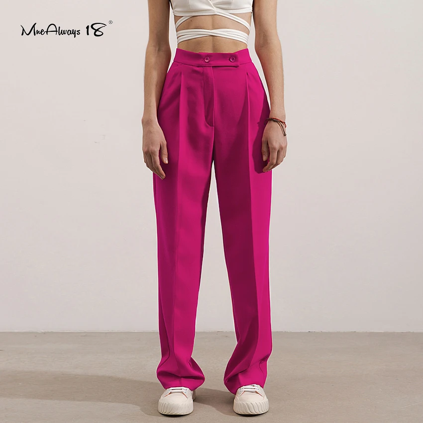 Mnealways18 Solid Ladies Office Pink Trousers High Waist Pleated Wide Legs Trousers Women Floor-Length Fall Winter Vintage Pants
Mnealways18 Solid Ladies Office Pink Trousers High Waist Pleated Wide Legs Trousers Women Floor-Length Fall Winter Vintage Pants