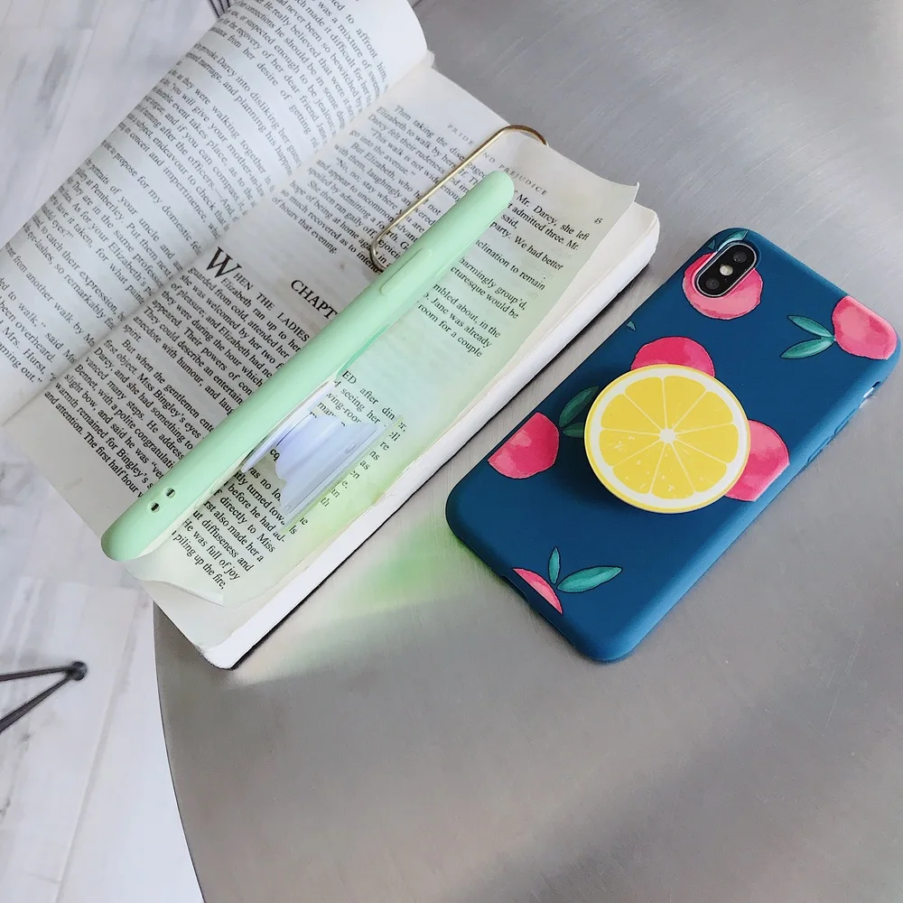 Летний чехол-держатель с фруктами для Iphone XR X XS Max чехол милый карамельный