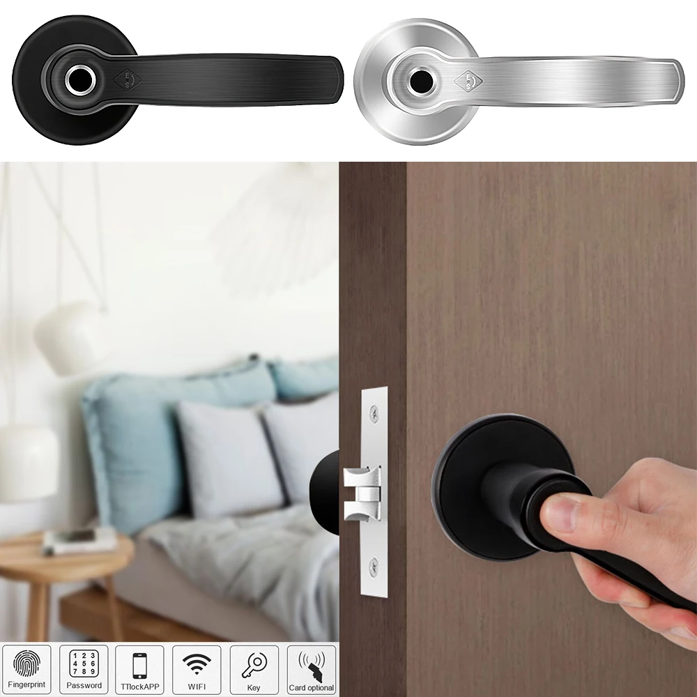 Digital Smart Handle Lock Fingerprint Electronic Door Lock One Time Code Dynamic Code Unlock Log Door Handle Lock Home Office
Digital Smart Handle Lock Fingerprint Electronic Door Lock One Time Code Dynamic Code Unlock Log Door Handle Lock Home Office
