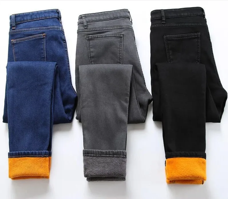 Women High Waist Increase Down Jeans Winter Warm Jeans Bound Feet Thickening Velvet Elastic Trousers Women Pants Plus Size
Women High Waist Increase Down Jeans Winter Warm Jeans Bound Feet Thickening Velvet Elastic Trousers Women Pants Plus Size