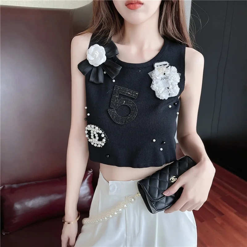 2021NEW Summer Top Women's Lightweight and Fashionable Size 5 Chain and Beaded Three-dimensional Flower Sleeveless Women's Vest
2021NEW Summer Top Women's Lightweight and Fashionable Size 5 Chain and Beaded Three-dimensional Flower Sleeveless Women's Vest