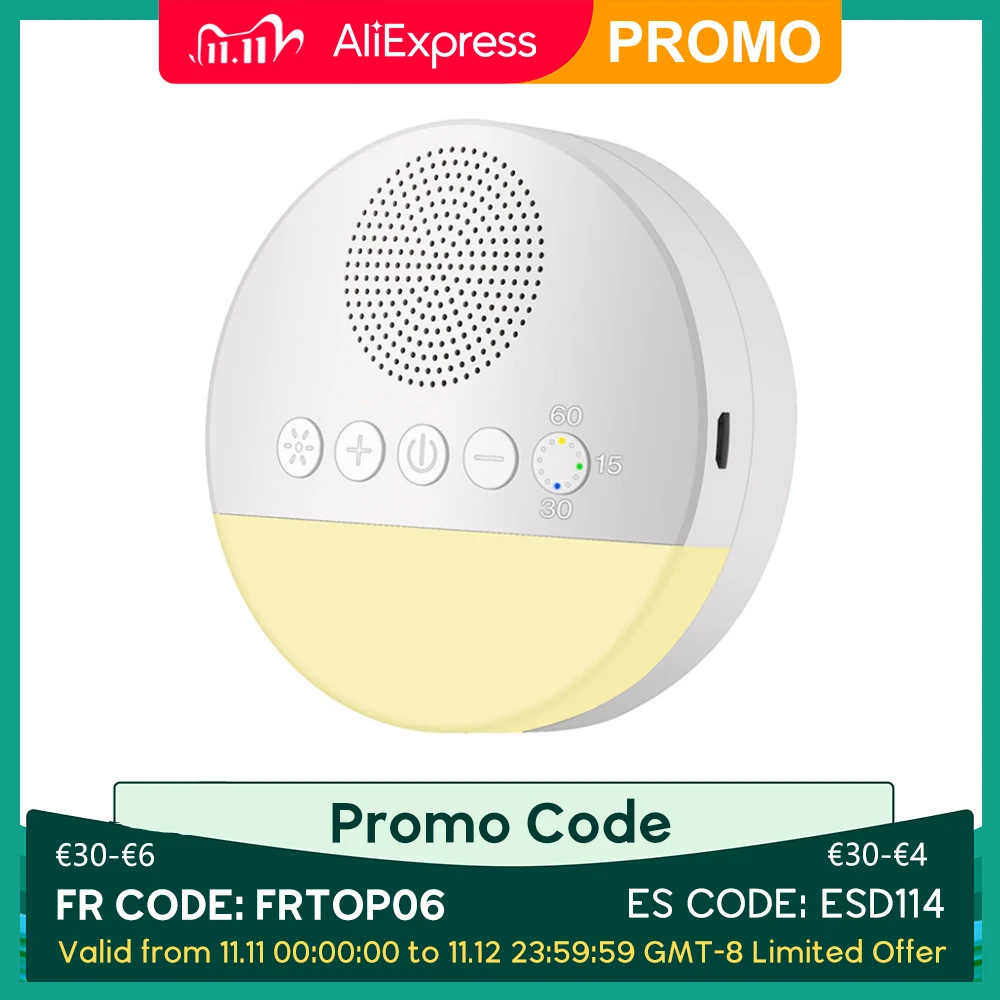 White Noise Sleep Machine Built-in 6 Soothing Sound Soft Breath Light 15/30/60 Intelligent Timing For Baby Adult Office Travel
White Noise Sleep Machine Built-in 6 Soothing Sound Soft Breath Light 15/30/60 Intelligent Timing For Baby Adult Office Travel