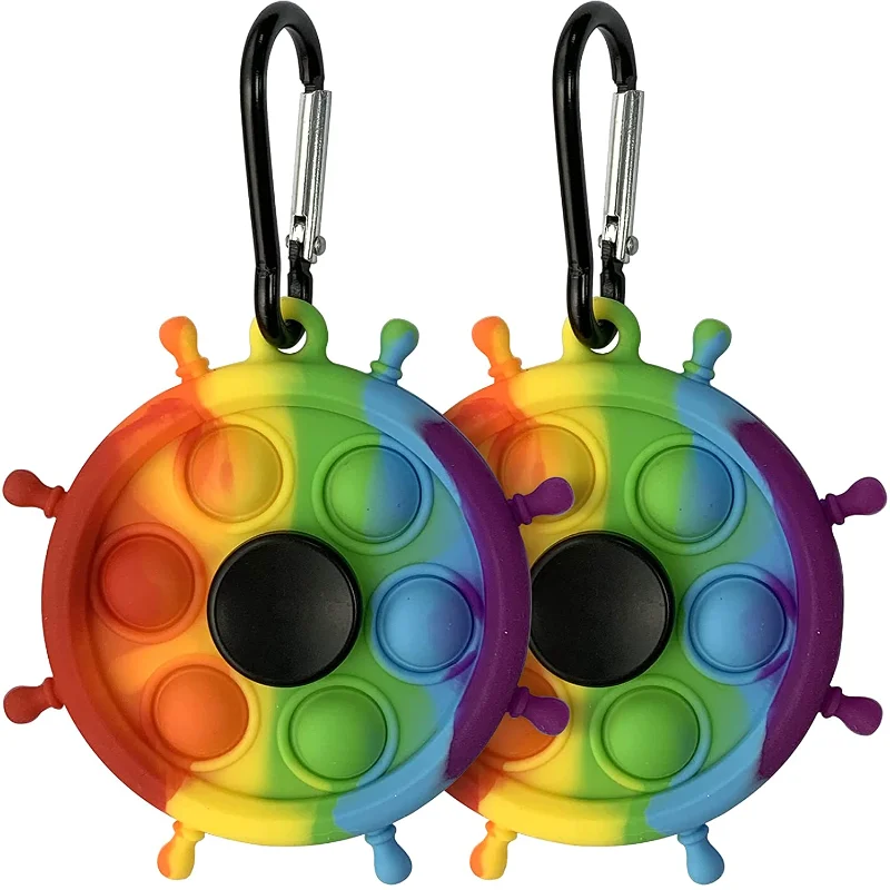 2 Pack Rainbow Fidget Spinner Toy Mini Pop Simple Dimple Keychain for Adults Kids Key Chain Poppers Push Bubble Relieve Stress
2 Pack Rainbow Fidget Spinner Toy Mini Pop Simple Dimple Keychain for Adults Kids Key Chain Poppers Push Bubble Relieve Stress