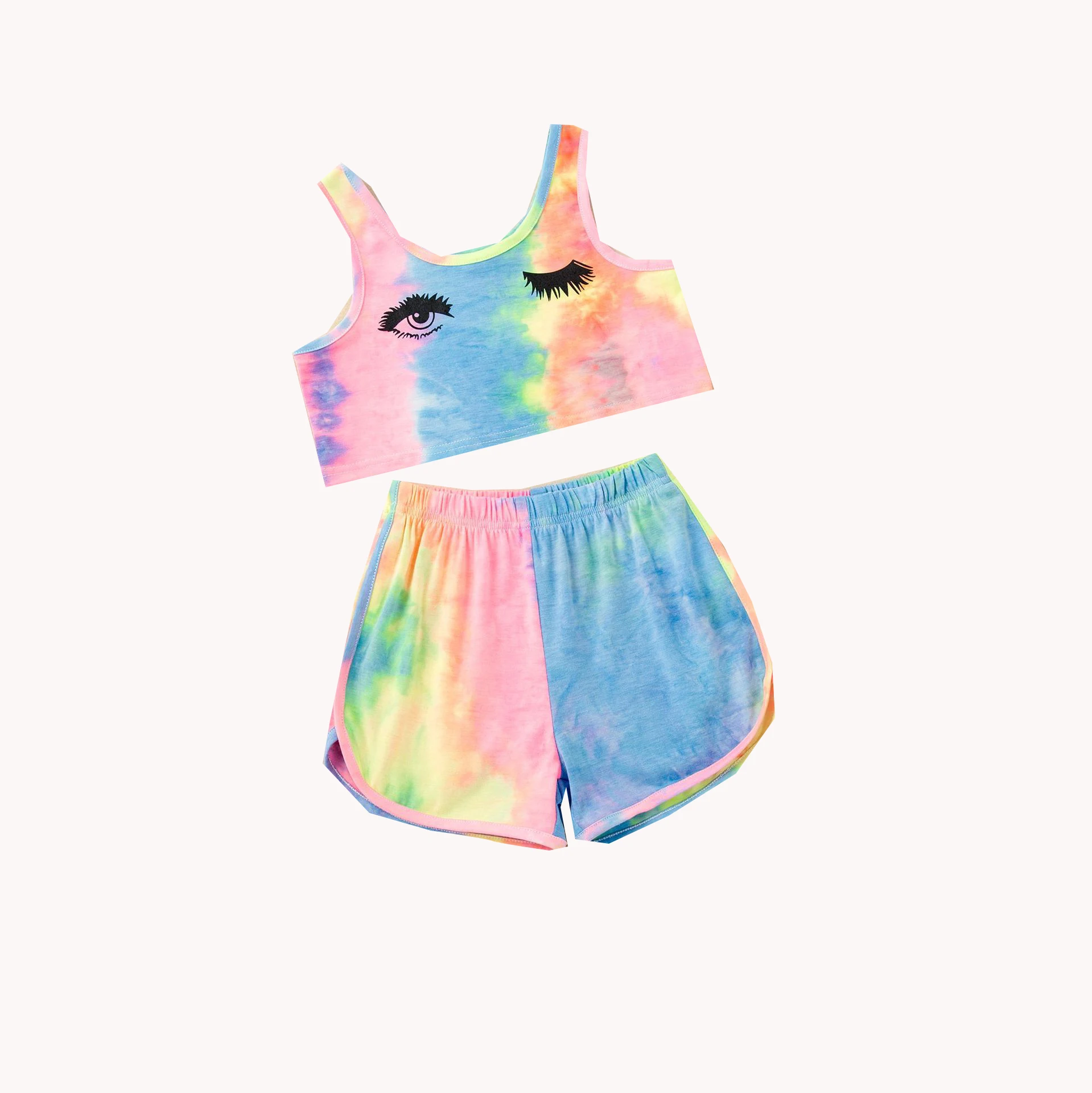 Hot sale New summer girl clothing watercolor round neck vest shorts two-piece tie-dye Clothing sets wholesale cheap Limited
Hot sale New summer girl clothing watercolor round neck vest shorts two-piece tie-dye Clothing sets wholesale cheap Limited