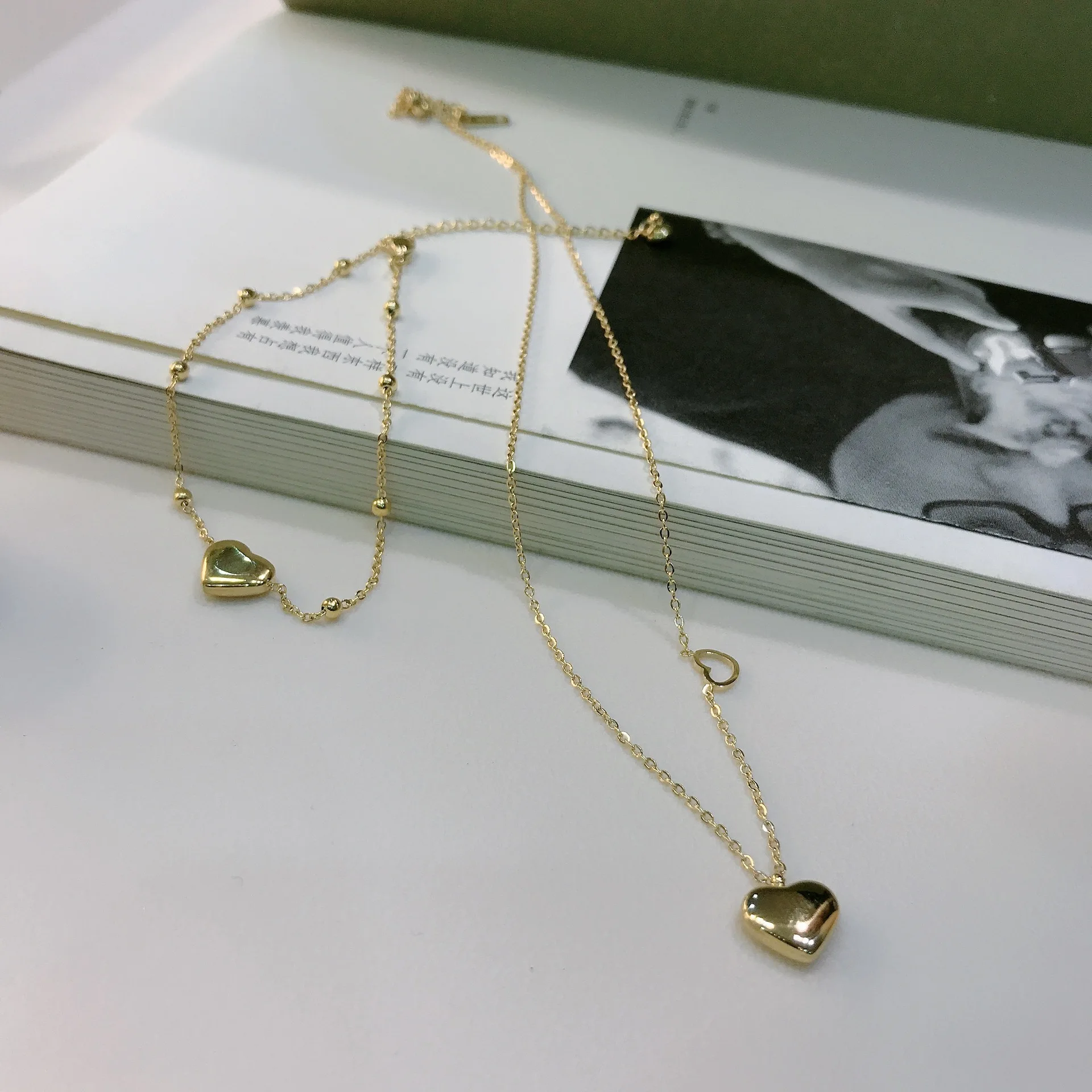 Retro Does Not Fade Japan And South Korea Simple Gold Double Love Necklace Clavicle Chain Wild Anklet Fashion Trend Bracelet
Retro Does Not Fade Japan And South Korea Simple Gold Double Love Necklace Clavicle Chain Wild Anklet Fashion Trend Bracelet