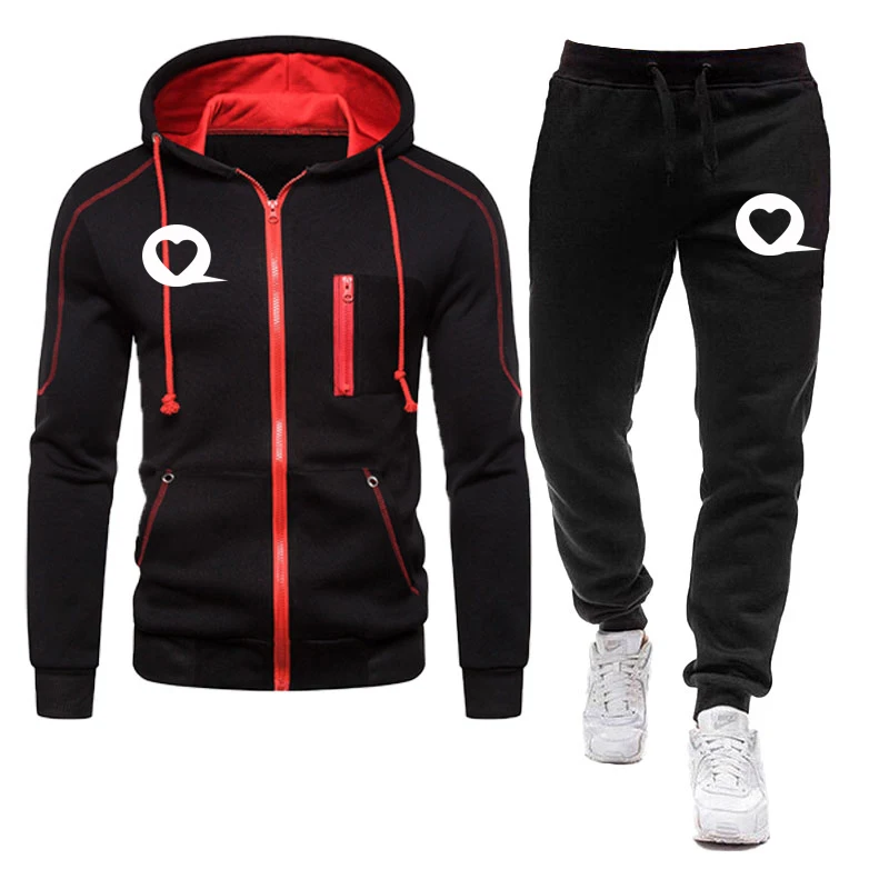 Two-piece love printed zipper hooded jacket and pants suit men's and women's zipper sweatshirt new jogging pants
Two-piece love printed zipper hooded jacket and pants suit men's and women's zipper sweatshirt new jogging pants