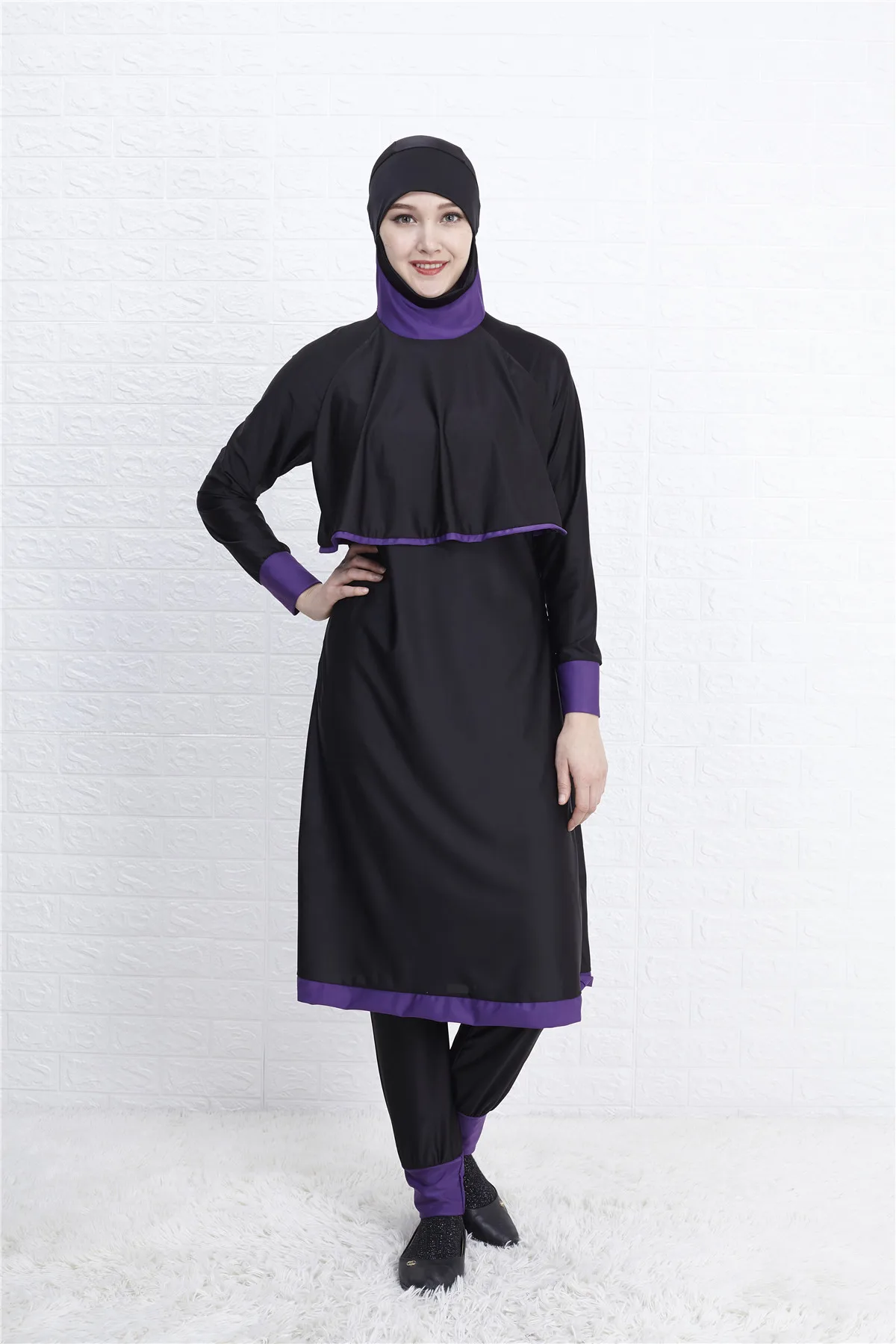 Islamic muslim Swimwear Women hooded Swim Wear 2 Piece Suit Hijab Swimsuit Modest Surf Sport maillot de bain islamique | Спорт и