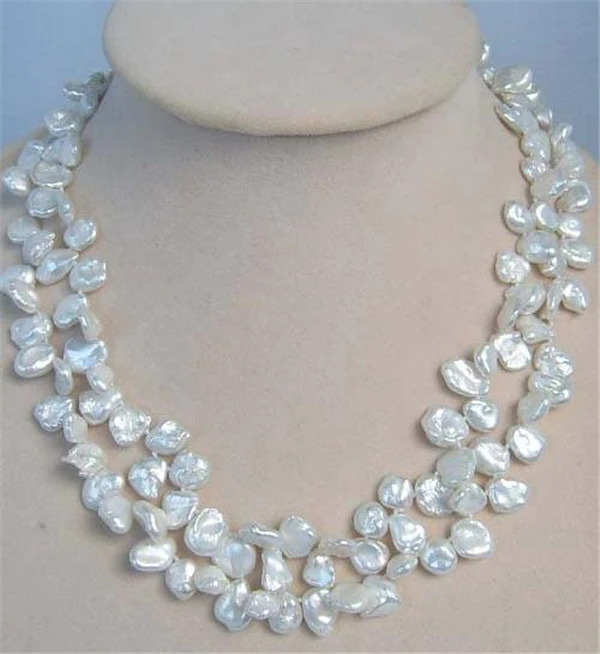 HABITOO Classic 2 Stands 18inch 12-13mm Natural White Baroque Coin Petal Reborn Keshi Pearl Choker Necklace 'OT' Clasp Jewelry
HABITOO Classic 2 Stands 18inch 12-13mm Natural White Baroque Coin Petal Reborn Keshi Pearl Choker Necklace 'OT' Clasp Jewelry