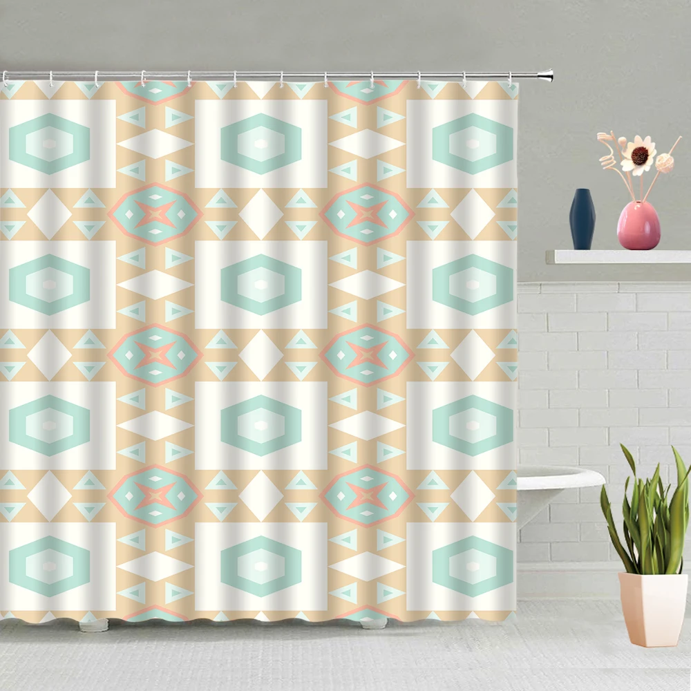 Geometric Pattern Shower Curtain Girls Bedroom Decoration Modern Simpl Bathroom Curtains Washable Screen Hanging With Hooks
Geometric Pattern Shower Curtain Girls Bedroom Decoration Modern Simpl Bathroom Curtains Washable Screen Hanging With Hooks
