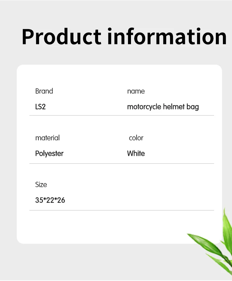 New Arrival LS2 Light And Large Capacity Multi-functional Motorcycle Helmet Protective Bag Suitable For All Brands And Models
New Arrival LS2 Light And Large Capacity Multi-functional Motorcycle Helmet Protective Bag Suitable For All Brands And Models