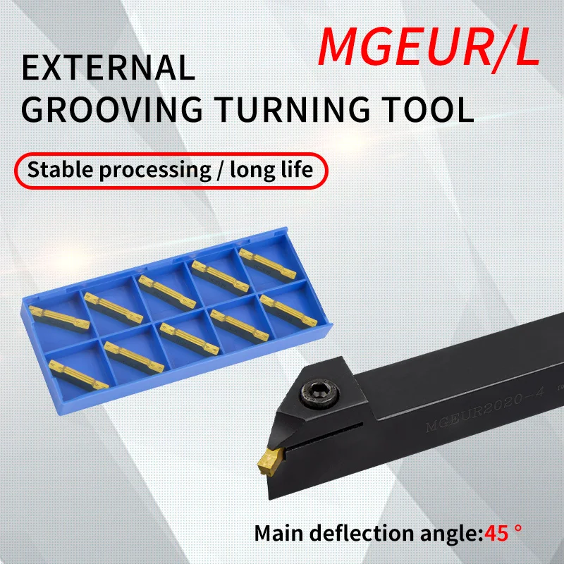 MGEUR MGEUR2020-2 MGEUR2020-3 MGEUR2525-2 MGEUR2525-4 Grooving cutter bar MGMN200/300/400 CNC Lathe Insert for Turning Tool
MGEUR MGEUR2020-2 MGEUR2020-3 MGEUR2525-2 MGEUR2525-4 Grooving cutter bar MGMN200/300/400 CNC Lathe Insert for Turning Tool