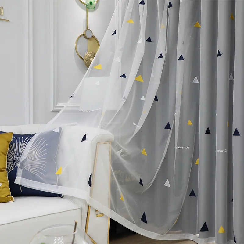 Double Layer Blackout Curtains for Living Room Kids Bedroom Solid Color Window Curtain Drapes with Triangle Tulle
Double Layer Blackout Curtains for Living Room Kids Bedroom Solid Color Window Curtain Drapes with Triangle Tulle