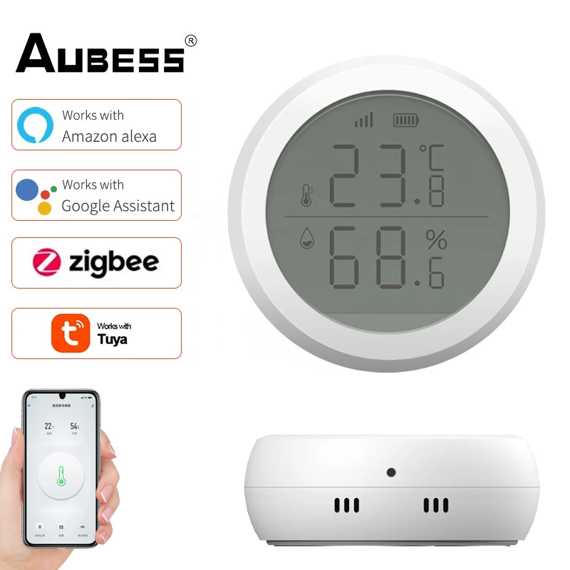 Aubess Tuya Smart ZigBee Temperature And Humidity Sensor Indoor Hygrometer Thermometer LCD Display For Alexa Google Assistant
Aubess Tuya Smart ZigBee Temperature And Humidity Sensor Indoor Hygrometer Thermometer LCD Display For Alexa Google Assistant