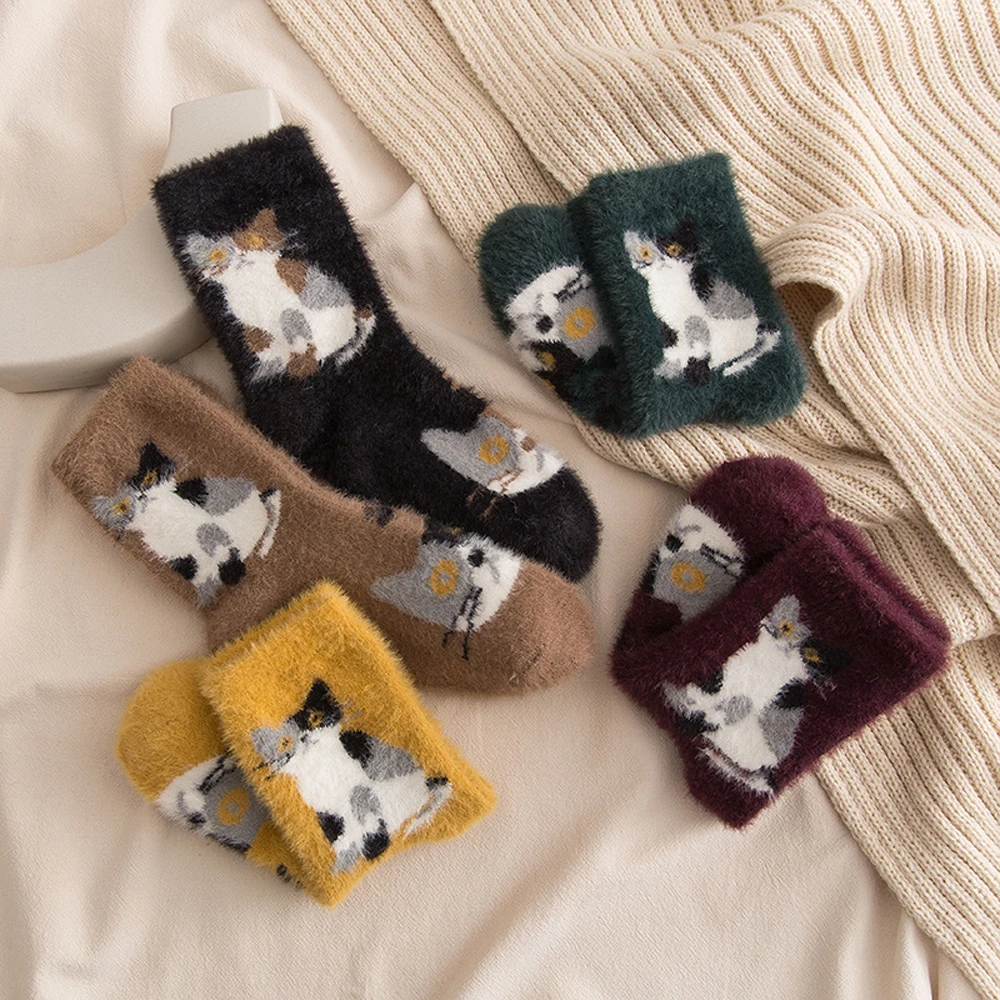 New Vintage Winter Mink Hair Thickening Women Socks Girl Cute Cat Sock Ladies Warm Tube Sweet Floor Home Sleep Funny Socks
New Vintage Winter Mink Hair Thickening Women Socks Girl Cute Cat Sock Ladies Warm Tube Sweet Floor Home Sleep Funny Socks