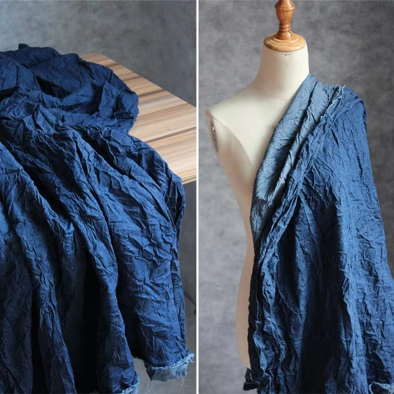 Blue Pleated Denim Cotton Fabric Microfolds DIY Patchwork Patches Jeans Jacket Coat Trousers Dress Clothes Designer Fabric
Blue Pleated Denim Cotton Fabric Microfolds DIY Patchwork Patches Jeans Jacket Coat Trousers Dress Clothes Designer Fabric