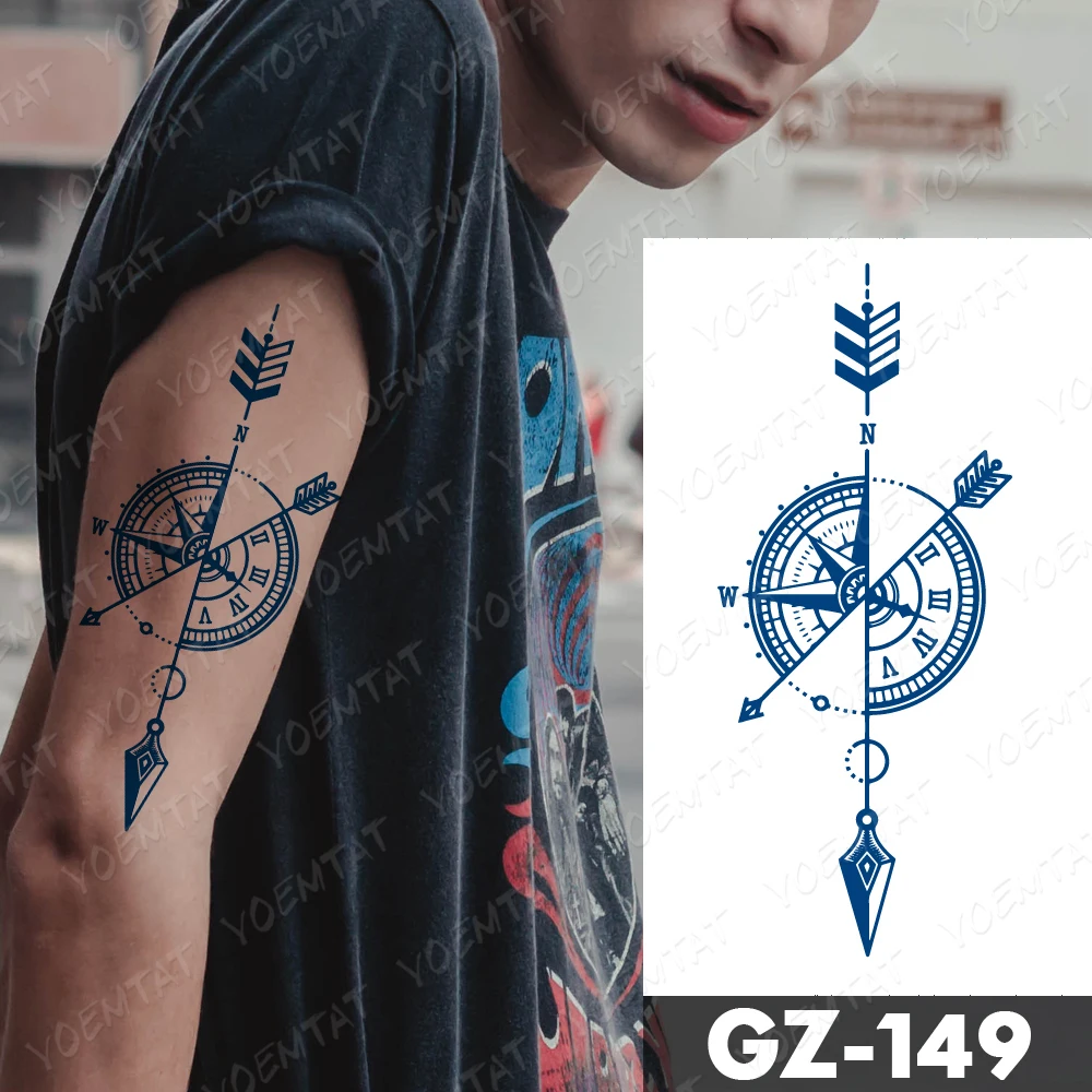 Juice ink 2 weeks last Waterproof Temporary Tattoo Sticker Clock Arrow Map Compass Cross Tattoos Female Body Art Fake Tatto Men
Juice ink 2 weeks last Waterproof Temporary Tattoo Sticker Clock Arrow Map Compass Cross Tattoos Female Body Art Fake Tatto Men