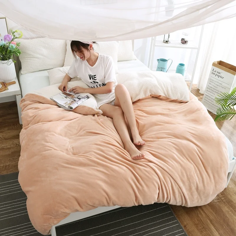 Light Brown Winter Flannel Duvet Cover 1pcs Soft Warm Coral Fleece Keep Warm Bed Quilt Covers 220x240 Wash bedding Home Textiles
Light Brown Winter Flannel Duvet Cover 1pcs Soft Warm Coral Fleece Keep Warm Bed Quilt Covers 220x240 Wash bedding Home Textiles