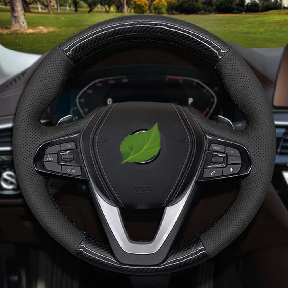 Black SGenuine Leather Carbon Fiber DIY Car Steering Wheel Cover for BMW G20 G21 G30 G31 G32 X3 X5 G05 X7 G07 G01 X4 G02 Z4 G29
Black SGenuine Leather Carbon Fiber DIY Car Steering Wheel Cover for BMW G20 G21 G30 G31 G32 X3 X5 G05 X7 G07 G01 X4 G02 Z4 G29