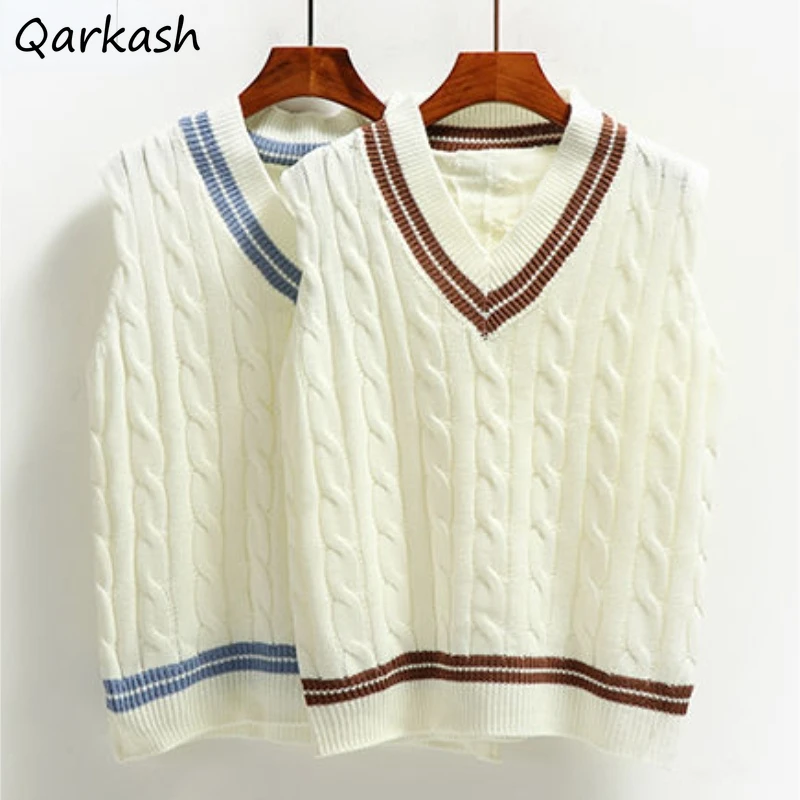 Preppy Style Sweater Vest Patchwork V-neck Knit Leisure All-match Fashion Japanese Style Gentle Streetwear Students Simple Chic
Preppy Style Sweater Vest Patchwork V-neck Knit Leisure All-match Fashion Japanese Style Gentle Streetwear Students Simple Chic