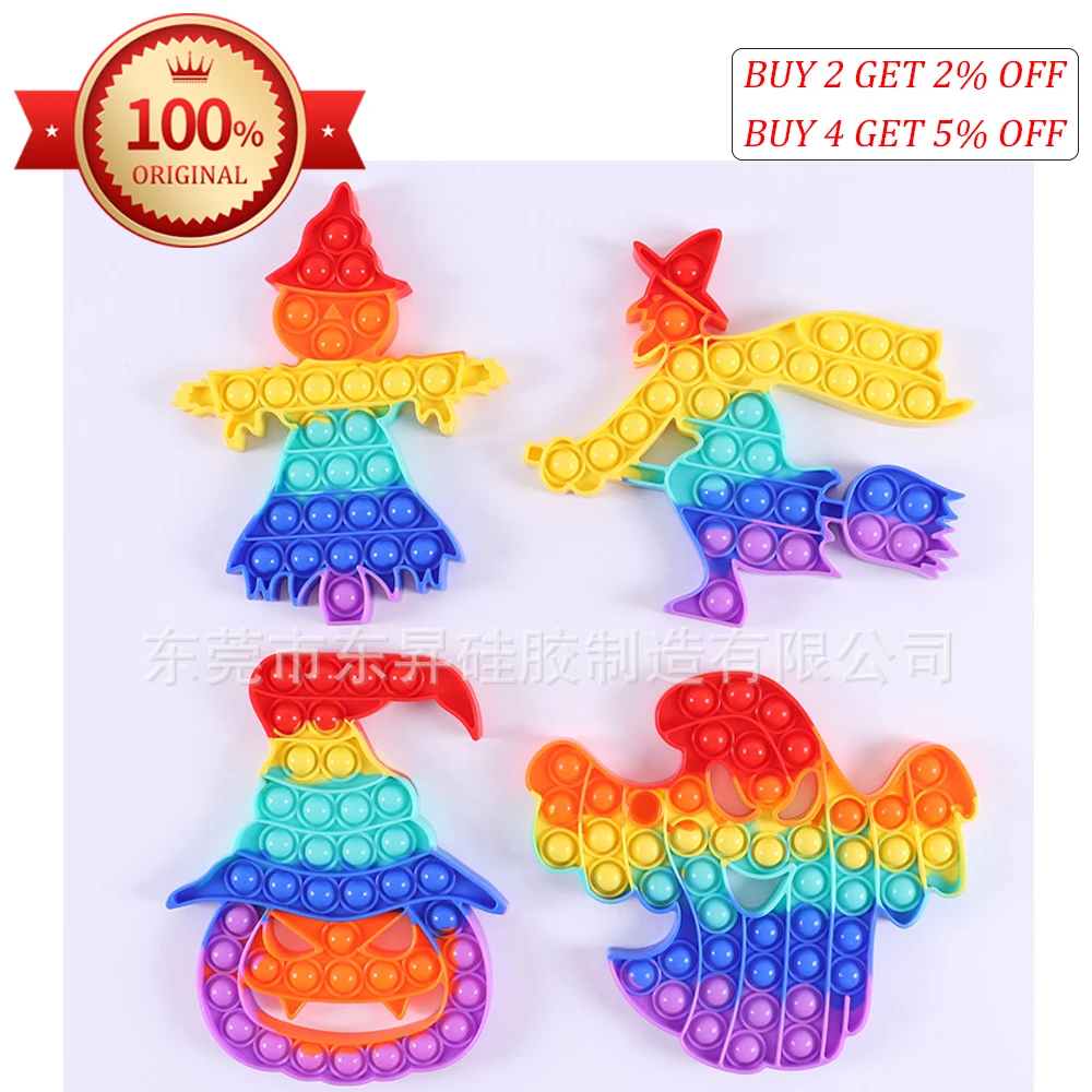 Rainbow Halloween Pumpkin Wizard Pop Bubbles Fidget Toys for Kids Anti Stress Relief Figet Toys Simple Dimple Adults Sensory
Rainbow Halloween Pumpkin Wizard Pop Bubbles Fidget Toys for Kids Anti Stress Relief Figet Toys Simple Dimple Adults Sensory