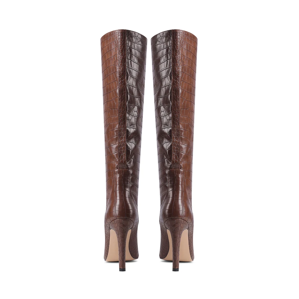 Pointed Stone Pattern Long-Tube Women's Boots Ultra-High Fine-Heeled Powder Blue Winter Warm Microfiber Knee-Length Boots
Pointed Stone Pattern Long-Tube Women's Boots Ultra-High Fine-Heeled Powder Blue Winter Warm Microfiber Knee-Length Boots
