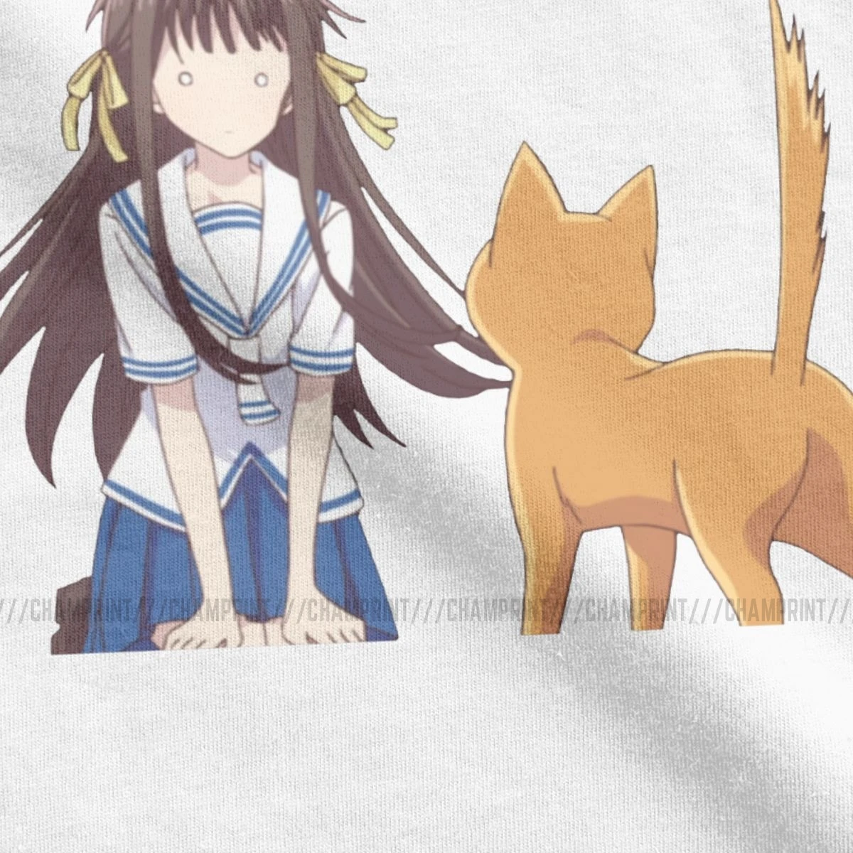 Мужская футболка Tohru Cat Kyo с изображением корзины фруктов аниме Sohma Yuki Furuba манга