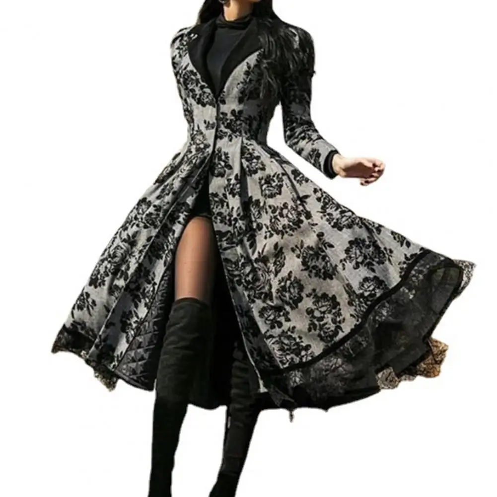 Long Sleeve Waist Tight Gothic Party Dress Lace Stitching Hem Floral Print Vintage Dress Medieval Costume Black XXL
Long Sleeve Waist Tight Gothic Party Dress Lace Stitching Hem Floral Print Vintage Dress Medieval Costume Black XXL