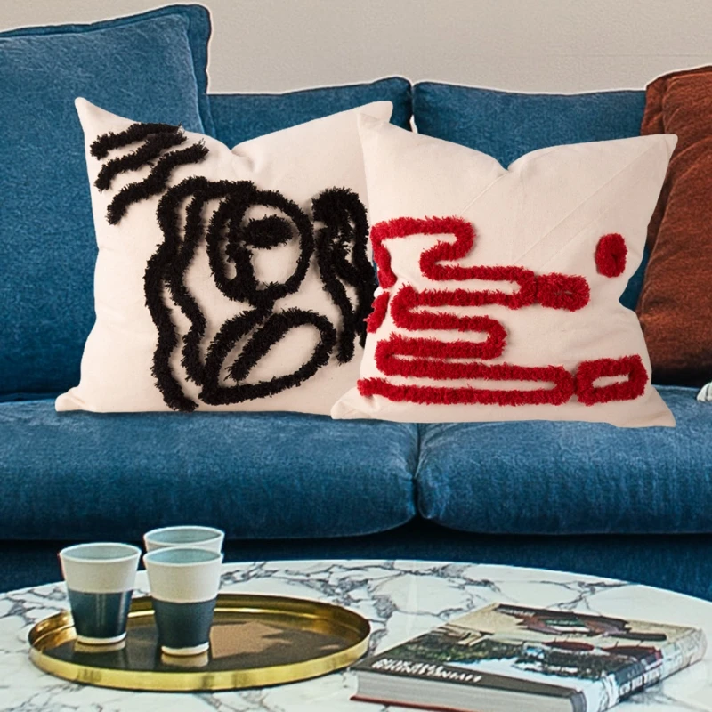 Tufted Irregular Abstract Pattern Throw Pillow Case Boho Morocan Woven Textured Geometric Square Decorative Cushion Cover for Co
Tufted Irregular Abstract Pattern Throw Pillow Case Boho Morocan Woven Textured Geometric Square Decorative Cushion Cover for Co