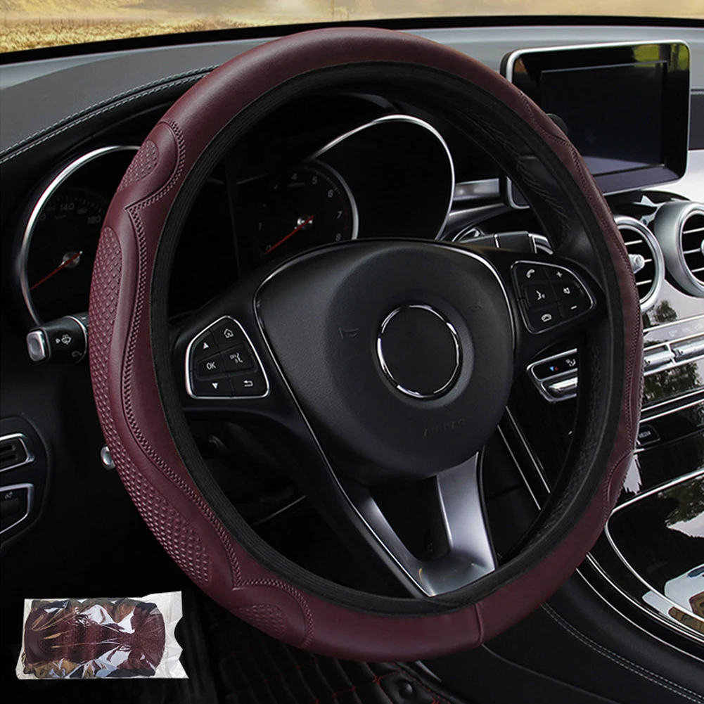 15“ Embossed Leather Car Steering Wheel Cover Non-Slip Car Steering Wheel Protector Universal Breathable Covers Auto Accessories
15“ Embossed Leather Car Steering Wheel Cover Non-Slip Car Steering Wheel Protector Universal Breathable Covers Auto Accessories