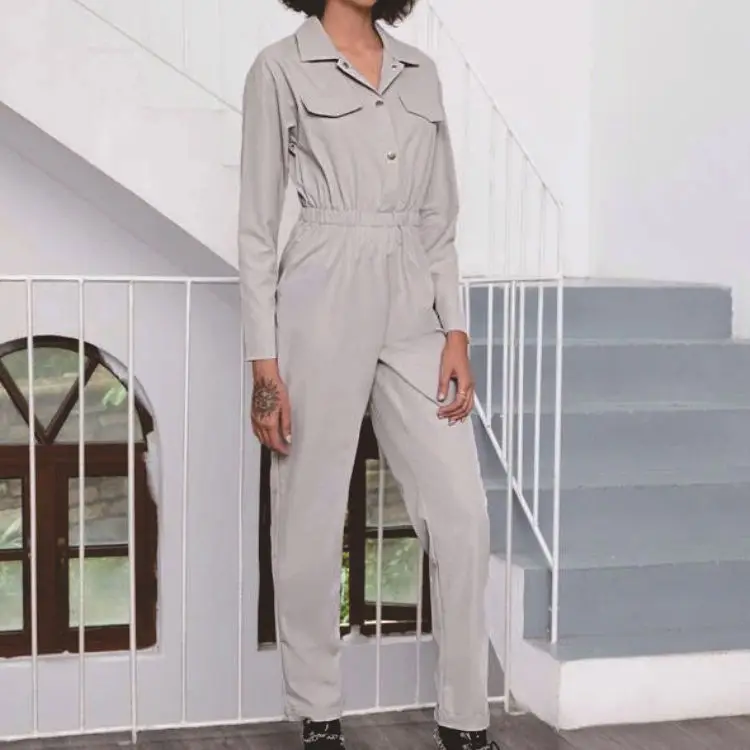 Spring/summer Jumpsuit Casual Shirt Button Long Sleeve One-piece Leggings Suit Girdle Handsome Leisure Charming Girl Clothes
Spring/summer Jumpsuit Casual Shirt Button Long Sleeve One-piece Leggings Suit Girdle Handsome Leisure Charming Girl Clothes