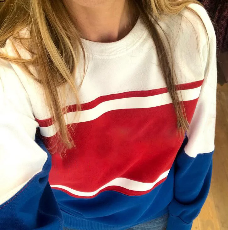 New Sweatshirt Color Matching Vintage O-Neck Long Sleeve Street Pullover Sweatshirts Fashion Spring Summer Sweater Shirt
New Sweatshirt Color Matching Vintage O-Neck Long Sleeve Street Pullover Sweatshirts Fashion Spring Summer Sweater Shirt