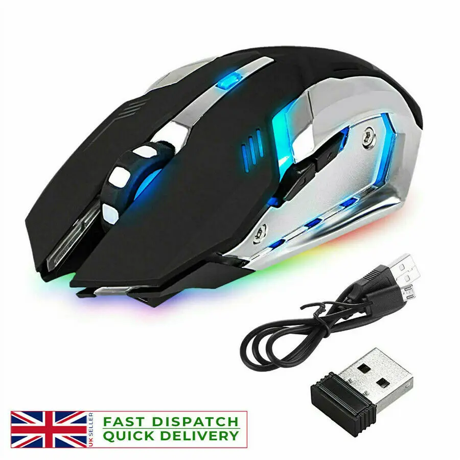Новая Черная светодиодная лазерная USB Беспроводная оптическая игровая мышь, перезаряжаемая X7, хит продаж, Великобритания
Новая Черная светодиодная лазерная USB Беспроводная оптическая игровая мышь, перезаряжаемая X7, хит продаж, Великобритания
