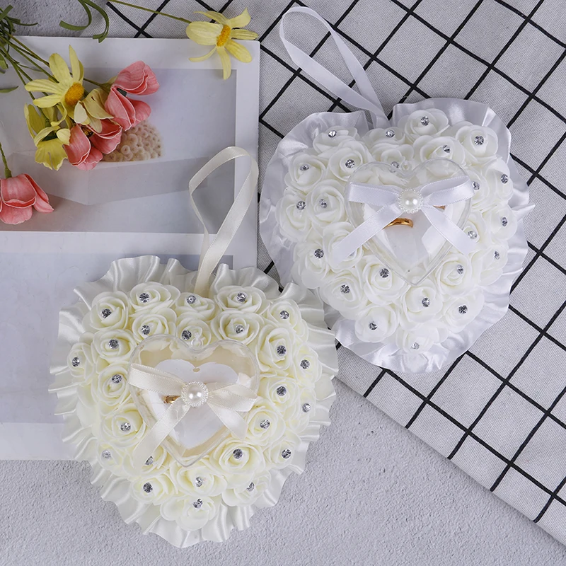 Roses Heart Ring Pillow Wedding Rings Wedding Bridal Pillow Wedding Bands Halter 
Roses Heart Ring Pillow Wedding Rings Wedding Bridal Pillow Wedding Bands Halter