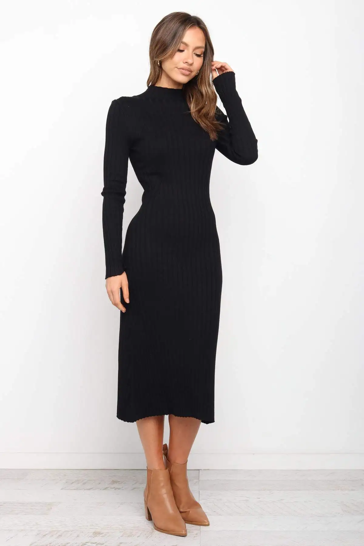 2020 new women's sweater long sleeve solid color sweater round neck wool dress women's clothing
2020 new women's sweater long sleeve solid color sweater round neck wool dress women's clothing