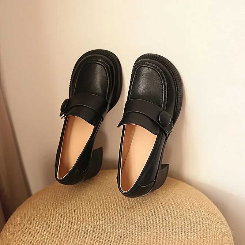 Women Pumps 33-41 Black Genuine Cow Leather British Style Metal Handmade Slip-on Loafers Shoes High Heel Ladies Casual Black 22
Women Pumps 33-41 Black Genuine Cow Leather British Style Metal Handmade Slip-on Loafers Shoes High Heel Ladies Casual Black 22