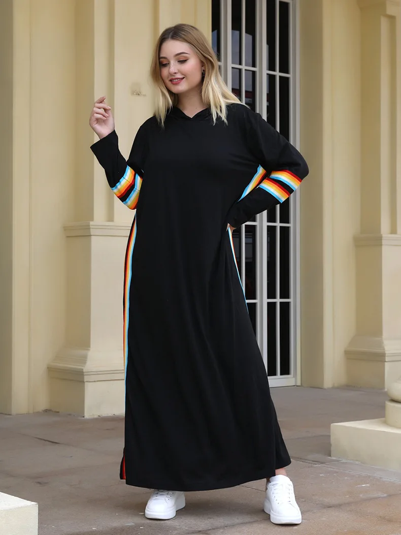 Thick Hooded Tracksuit Maxi Dress Women Muslim Arab Splice Jogging Sports Long Dress Walk Wear Musulman Turkey Islamic Clothing
Thick Hooded Tracksuit Maxi Dress Women Muslim Arab Splice Jogging Sports Long Dress Walk Wear Musulman Turkey Islamic Clothing