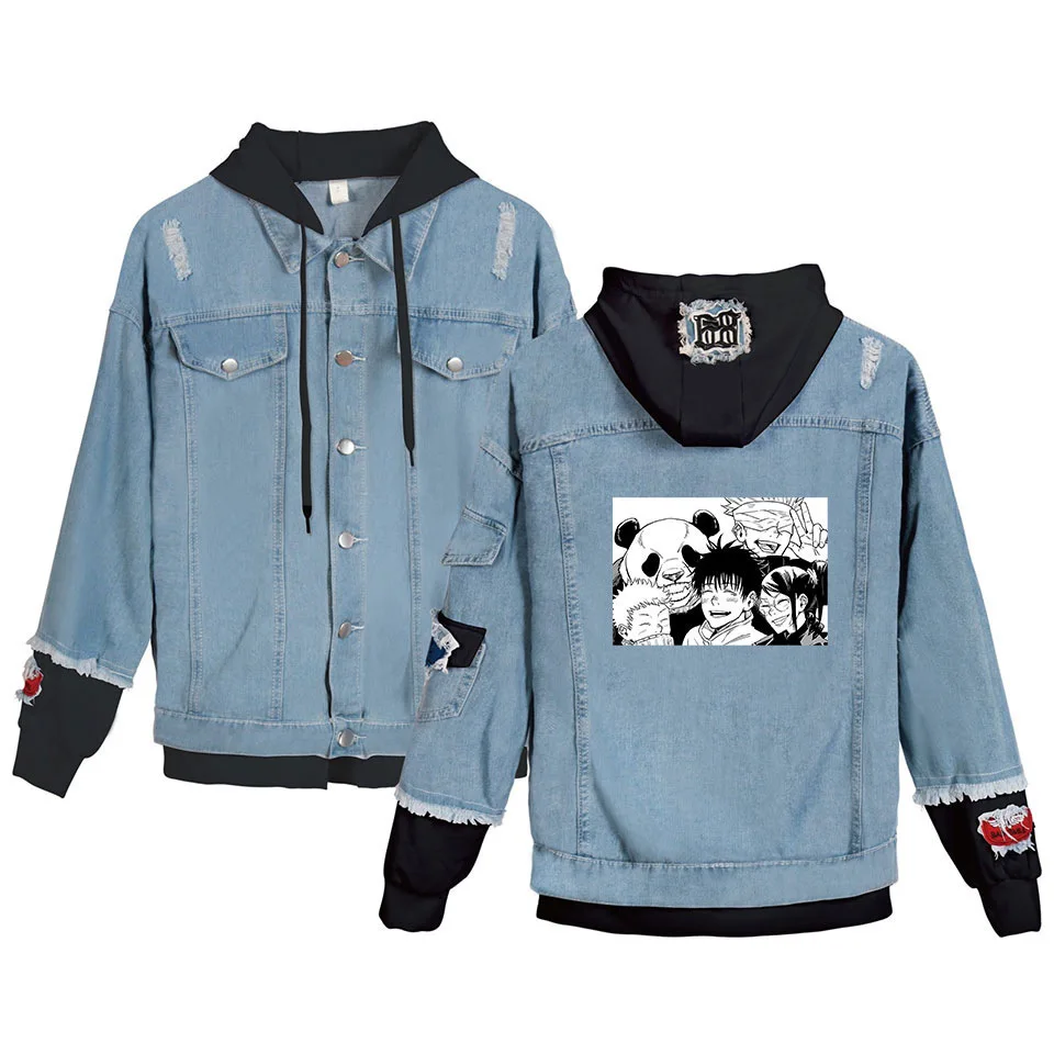 2021 Denim Clothes Anime Boys/girls Streetwear Denim Pullove Jujutsu Kaiaen Hooded Denim Jacket Men/women Autumn Winter Hoodie
2021 Denim Clothes Anime Boys/girls Streetwear Denim Pullove Jujutsu Kaiaen Hooded Denim Jacket Men/women Autumn Winter Hoodie