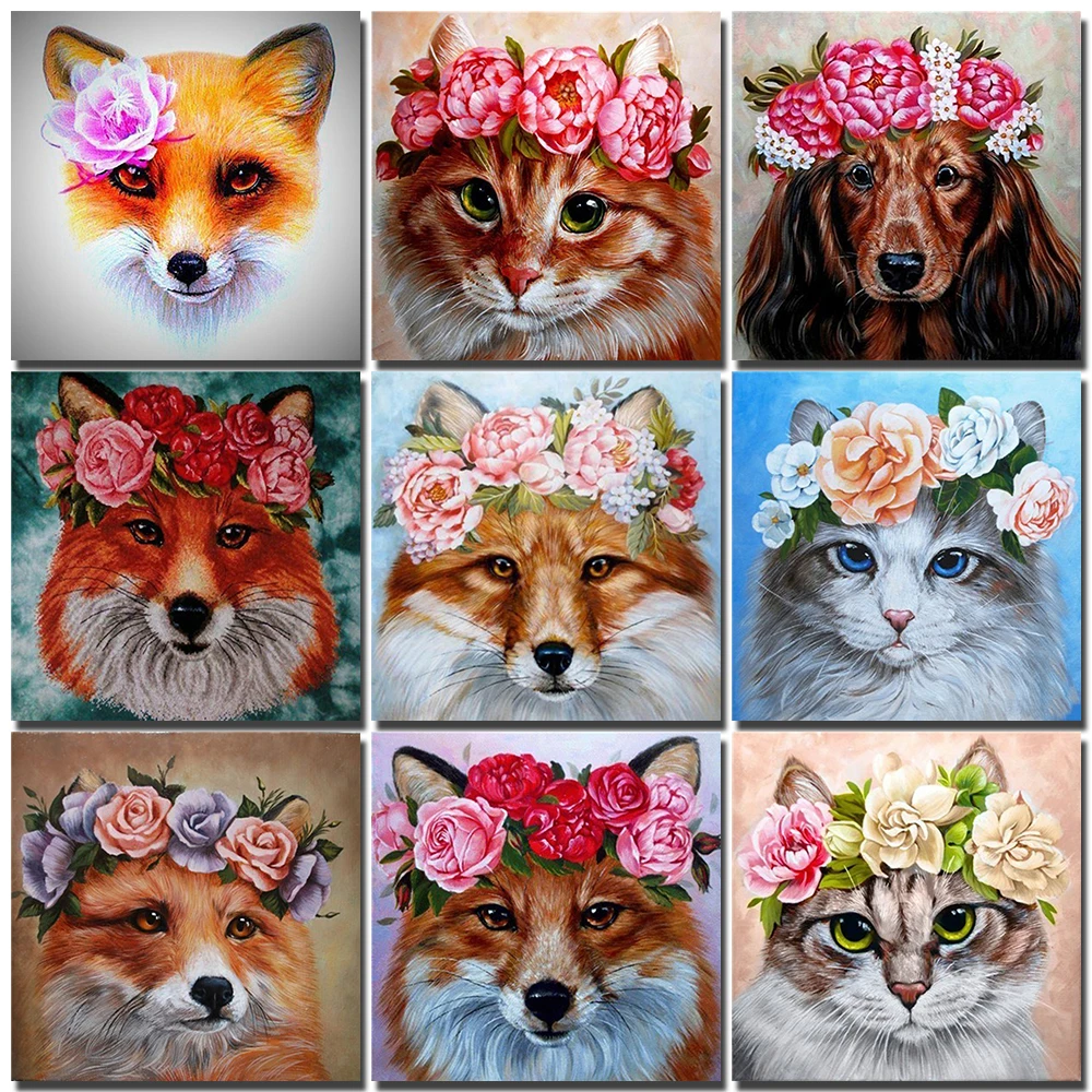 5D DIY Diamond Painting Animal Dog Cat Fox Wearing Flowers Full Drill Cross Stitch Mosaic Embroidery Rhinestone Decor Home Gift
5D DIY Diamond Painting Animal Dog Cat Fox Wearing Flowers Full Drill Cross Stitch Mosaic Embroidery Rhinestone Decor Home Gift