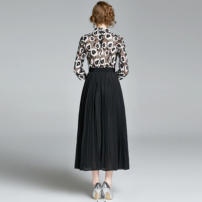 Vintage Elegant Long Dress Women 2020 Autumn Lace Patchwork Long Dresses Work Casual Ankle-length Pleated Vestidos TA707 
Vintage Elegant Long Dress Women 2020 Autumn Lace Patchwork Long Dresses Work Casual Ankle-length Pleated Vestidos TA707