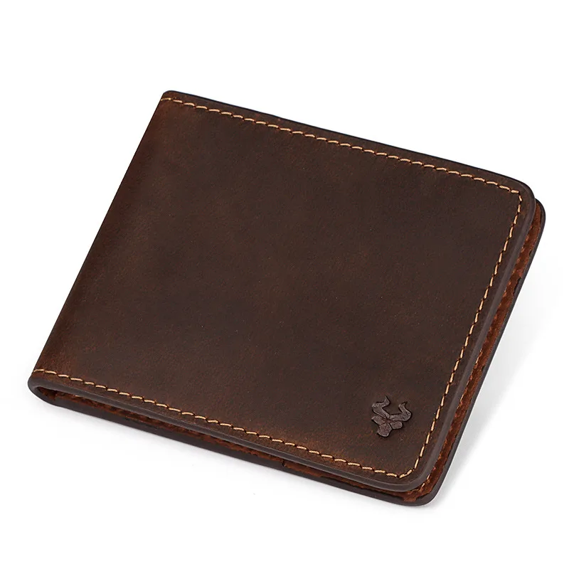 High Quality Crazy Horse Leather Ultra-thin RFID Men's Wallet Bi-fold Short Card Slot Men's Small Wallet
High Quality Crazy Horse Leather Ultra-thin RFID Men's Wallet Bi-fold Short Card Slot Men's Small Wallet