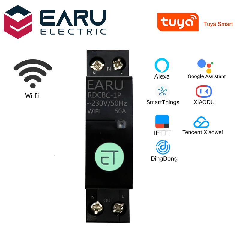 1P+N WiFi Circuit Breaker Time Timer Relay Switch Smart Home House Voice Remote Control by Tuya Smart APP for Alexa Google Home
1P+N WiFi Circuit Breaker Time Timer Relay Switch Smart Home House Voice Remote Control by Tuya Smart APP for Alexa Google Home