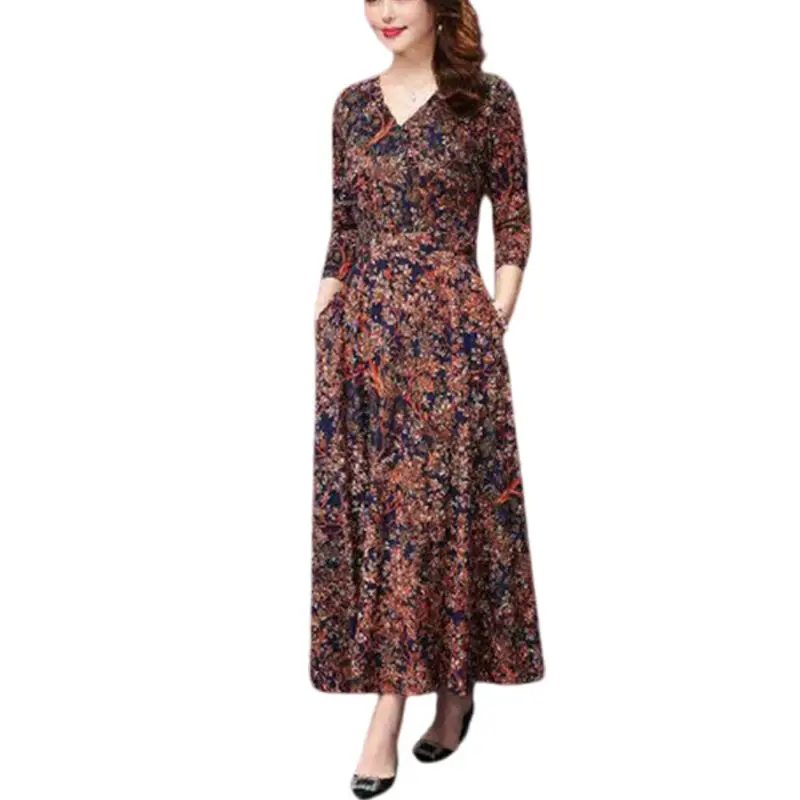 Размера плюс для женщин, повседневные трапециевидные длинные платья с v-образным вырезом с цветочным принтом длинное платье для женщин
Размера плюс для женщин, повседневные трапециевидные длинные платья с v-образным вырезом с цветочным принтом длинное платье для женщин