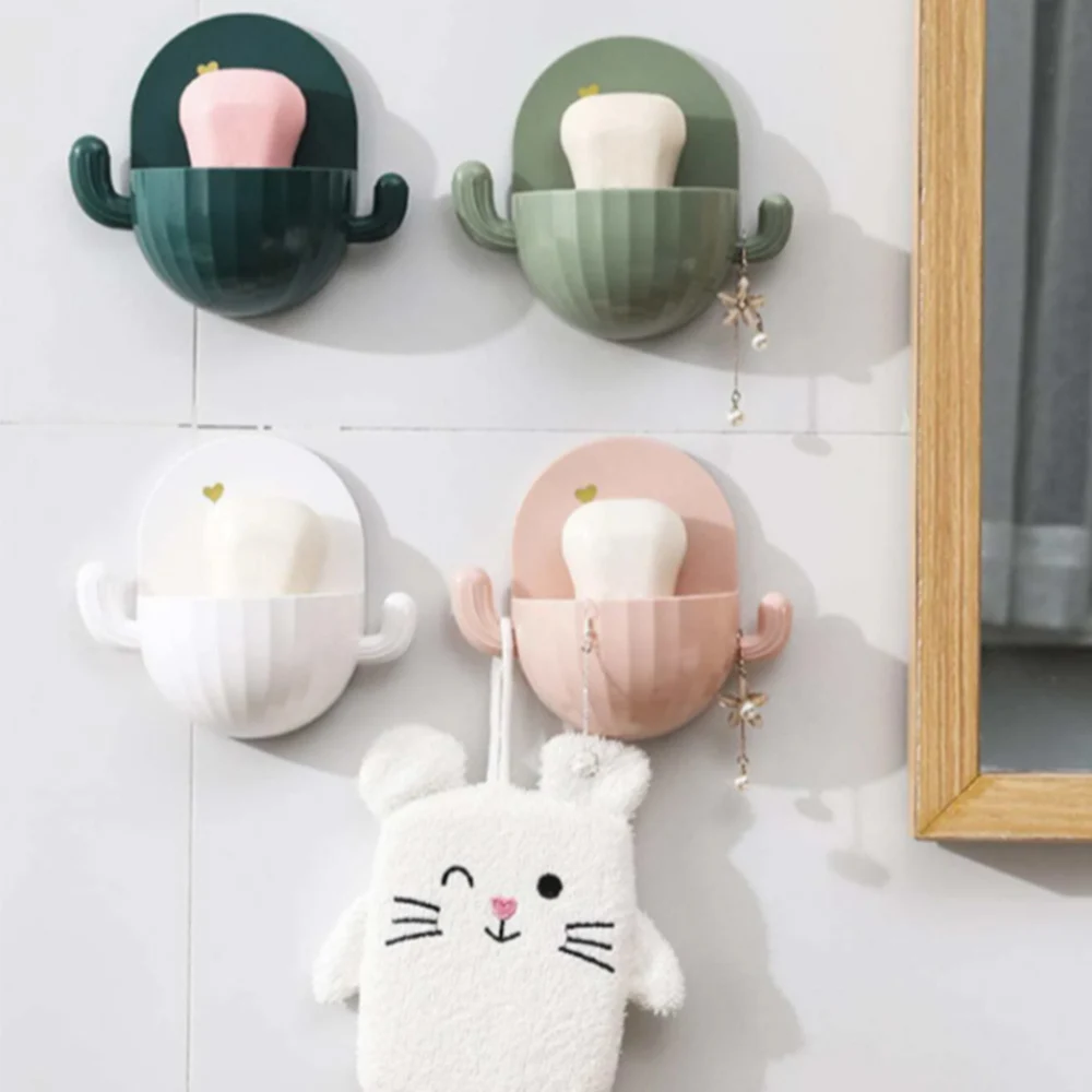Cactus Shape Soap Dish with Hook ABS Wall Self-adhesive Storage Rack Holder Keep Sponge Dry Soap Tray For living room Bathroom
Cactus Shape Soap Dish with Hook ABS Wall Self-adhesive Storage Rack Holder Keep Sponge Dry Soap Tray For living room Bathroom