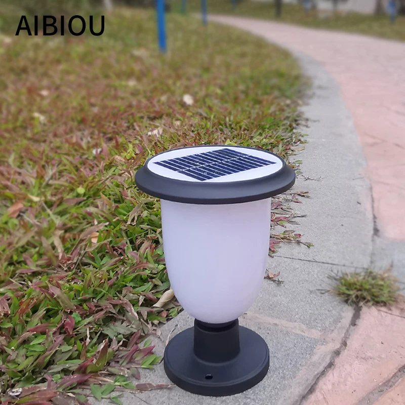 

AIBIOU светодиодный фонарный столб на солнечной уличные пейзажные Lighitngs с пультом дистанционного управления Управление бытовой Водонепрониц...