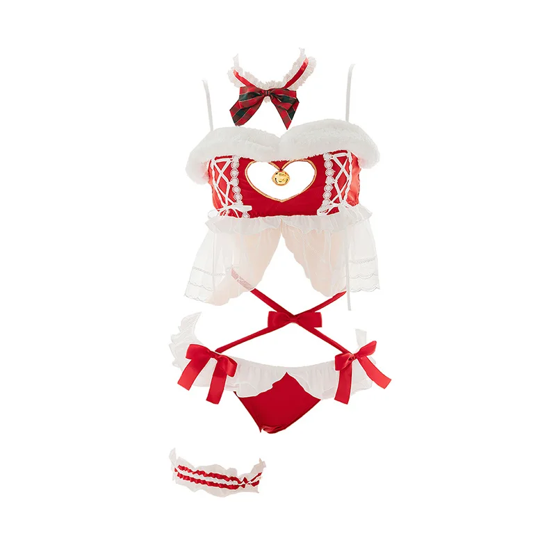 Women's Christmas Deer Red Lingerie Set Cute Lolita Plush Trim Sweet Sexy Love Hollow Out Bell Party Underwear Suit Cosplay 
Women's Christmas Deer Red Lingerie Set Cute Lolita Plush Trim Sweet Sexy Love Hollow Out Bell Party Underwear Suit Cosplay