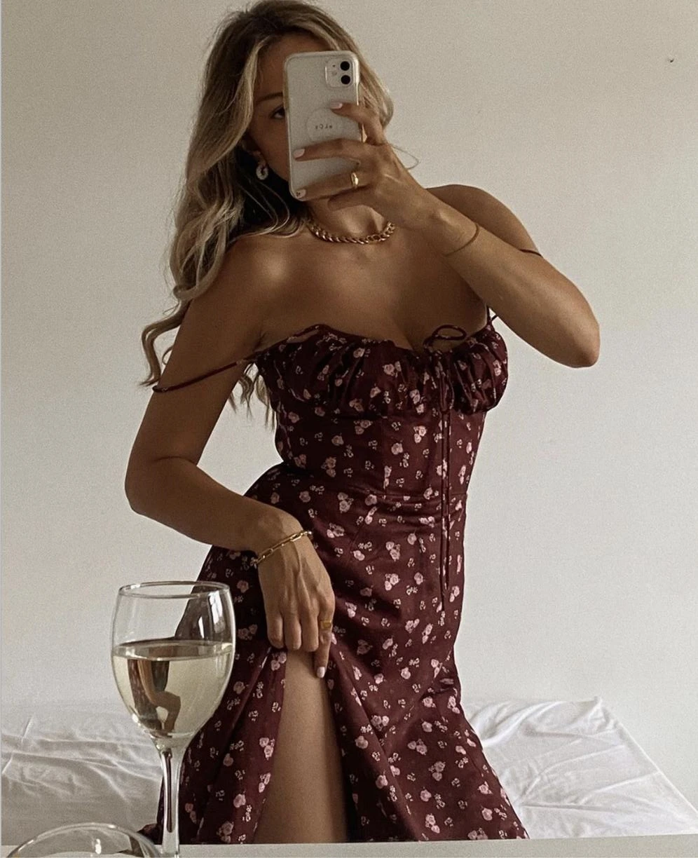 Chic Sexy Sleeveless Backless Burgundy Floral Print Women Bodycon Summer Dress 2020 Elegant Evening Club Party Dresses Vestidos
Chic Sexy Sleeveless Backless Burgundy Floral Print Women Bodycon Summer Dress 2020 Elegant Evening Club Party Dresses Vestidos