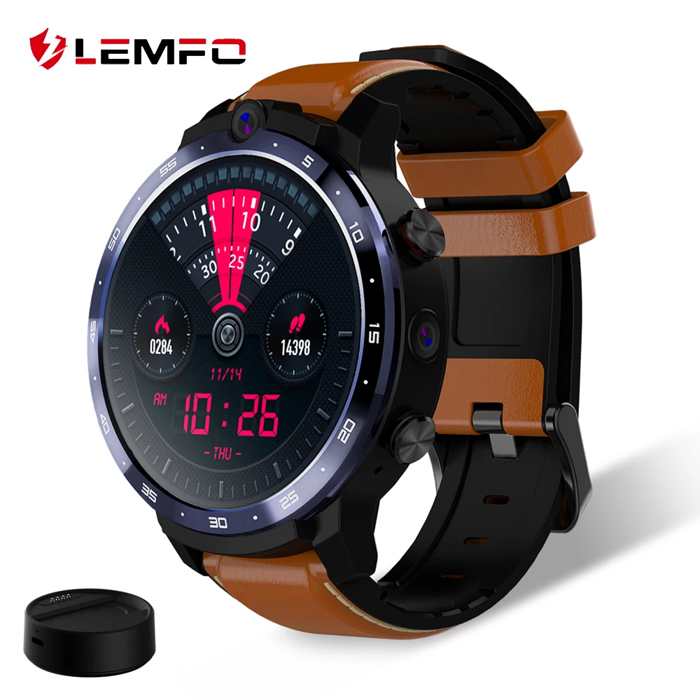 Фото LEMFO LEM12 Смарт часы 4G GPS WI FI 1 6 дюймов 1800 мА/ч Батарея сердечного ритма Smartwatch Для