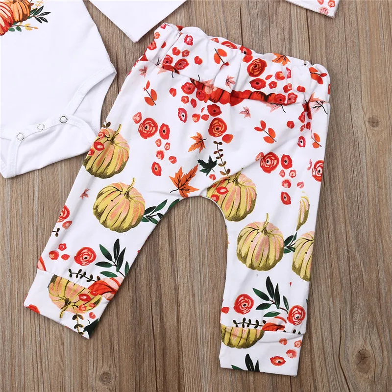 Halloween Newborn Kids Baby Girls Clothes 3PCS Cotton Pumpkin Print Letter Romper Bodysuit Tops Long Pants Legging Caps Outfits
Halloween Newborn Kids Baby Girls Clothes 3PCS Cotton Pumpkin Print Letter Romper Bodysuit Tops Long Pants Legging Caps Outfits